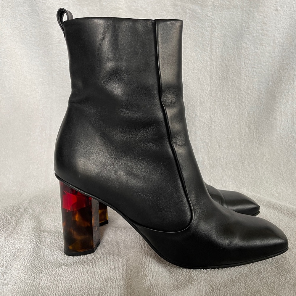 Kurt Geiger Leather & Tortoiseshell Heeled Ankle Boots